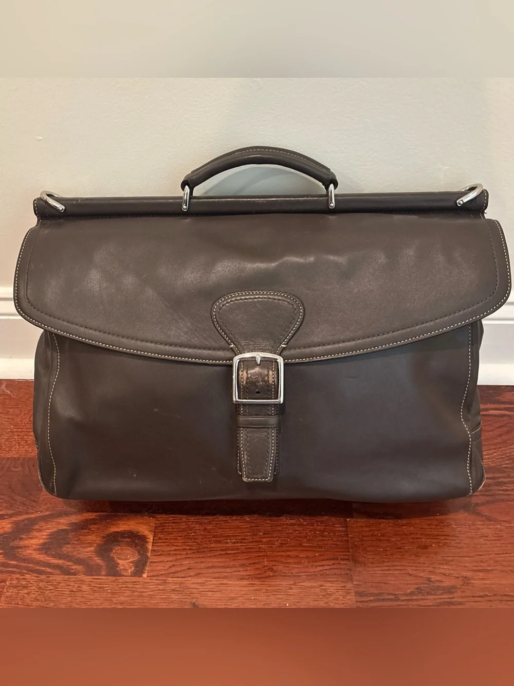 Coach Beekman Brown Leather Briefcase Messenger Bag - authentic - NO STRAP